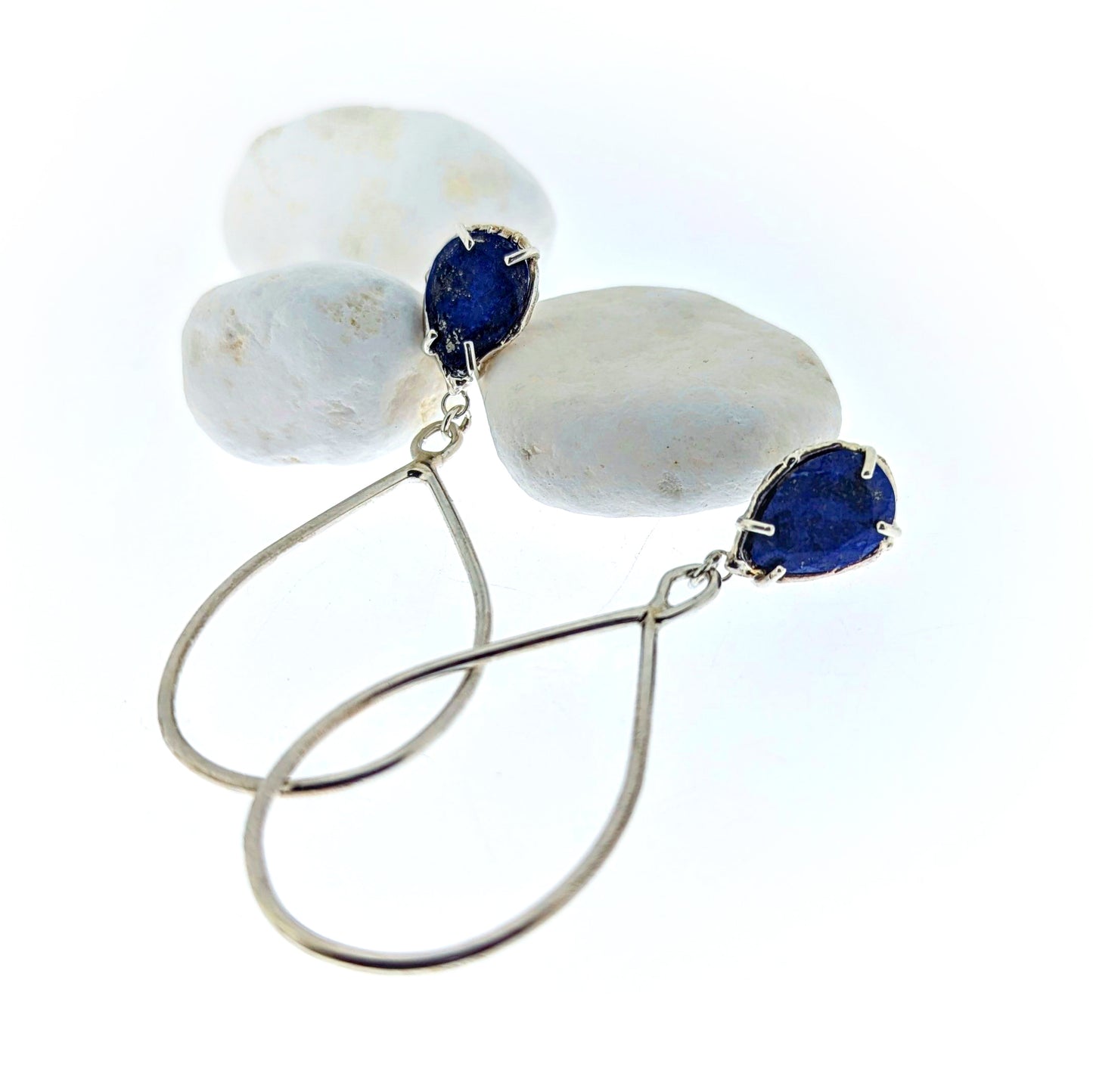 Lottie - Lapis Silver Drop Earring