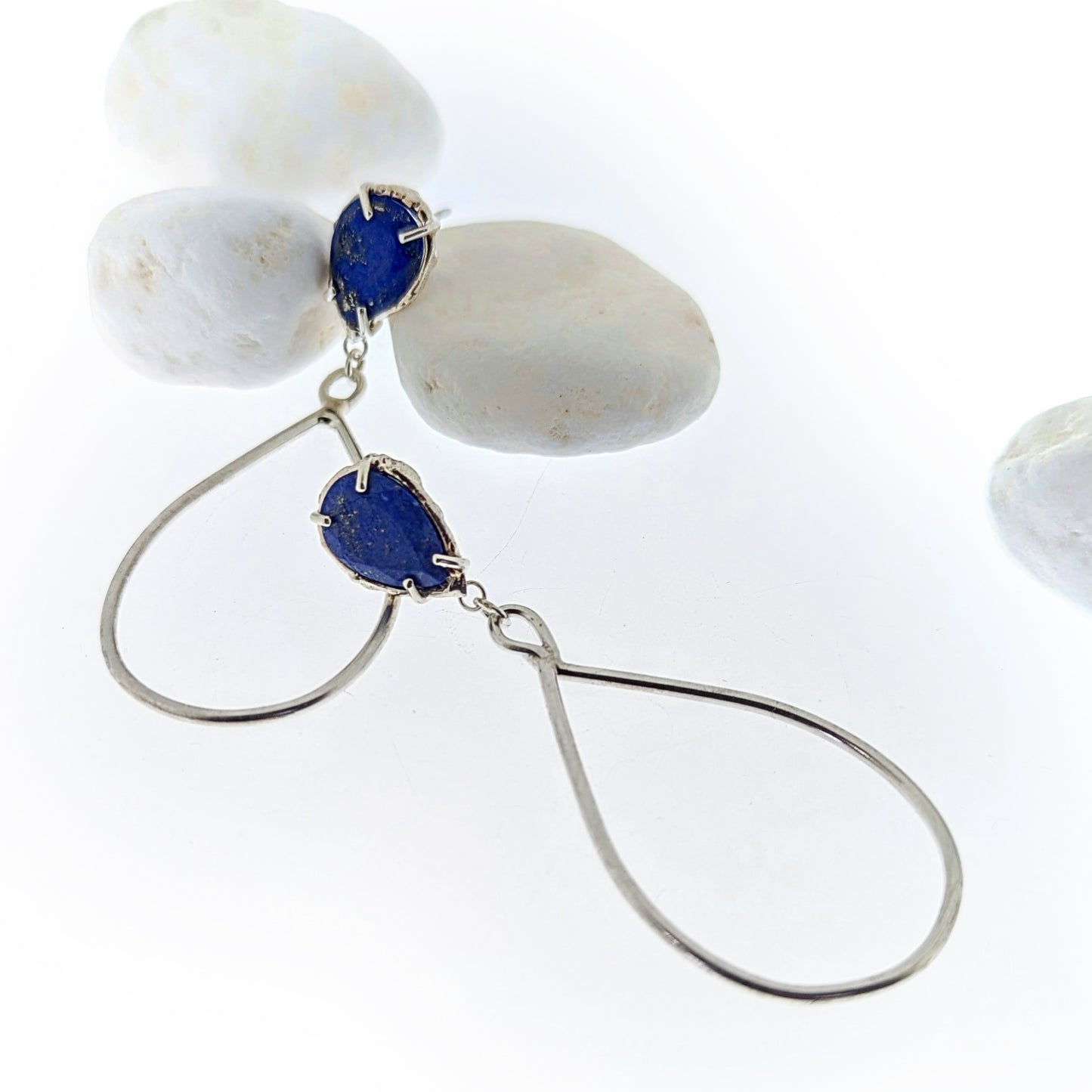 Lottie - Lapis Silver Drop Earring