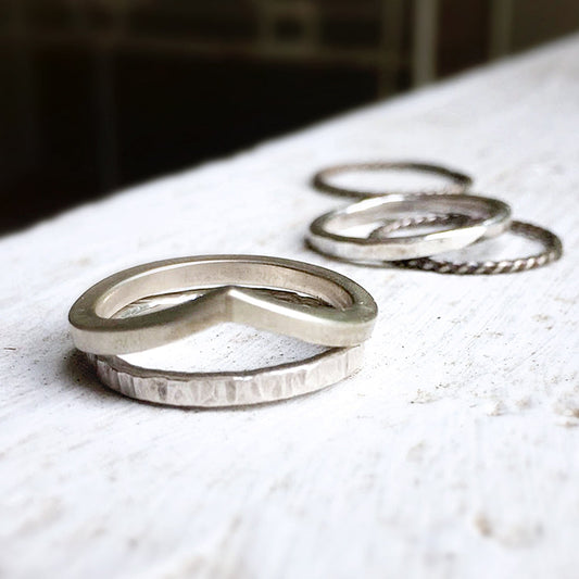 CHOOSE YOUR DATE - Silver Stackable Rings - PRIVATE CLASS